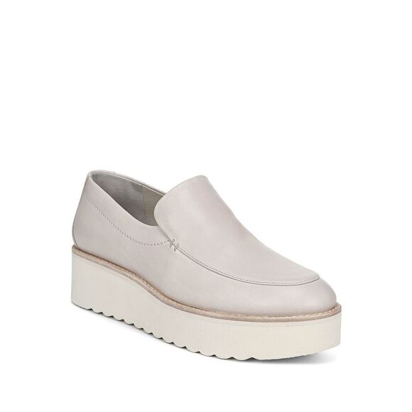 VINCE. Shoes - VINCE. Womens Natural Beige 1" Waved Platform Zeta Wedge Loafers Shoes 9.5 M